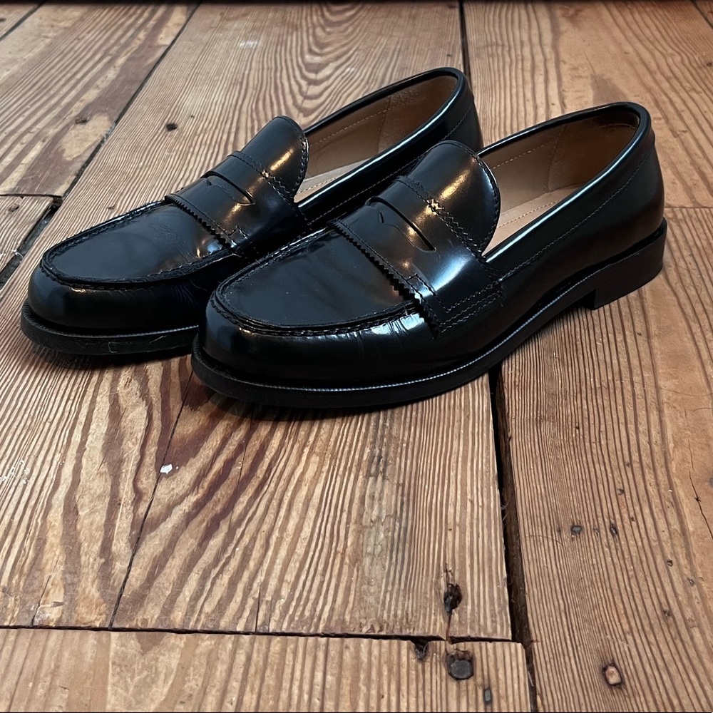 & Other Stories Black Leather Penny Loafers Size 36